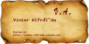 Vinter Alfréda névjegykártya